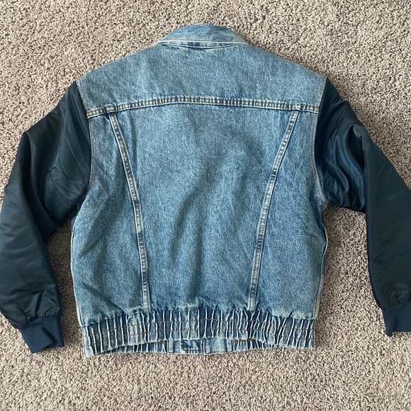 New Levi's Premium Big E Men Sherpa Lined Hybrid Denim Trucker Jean Jacket Small - Picture 5 of 8